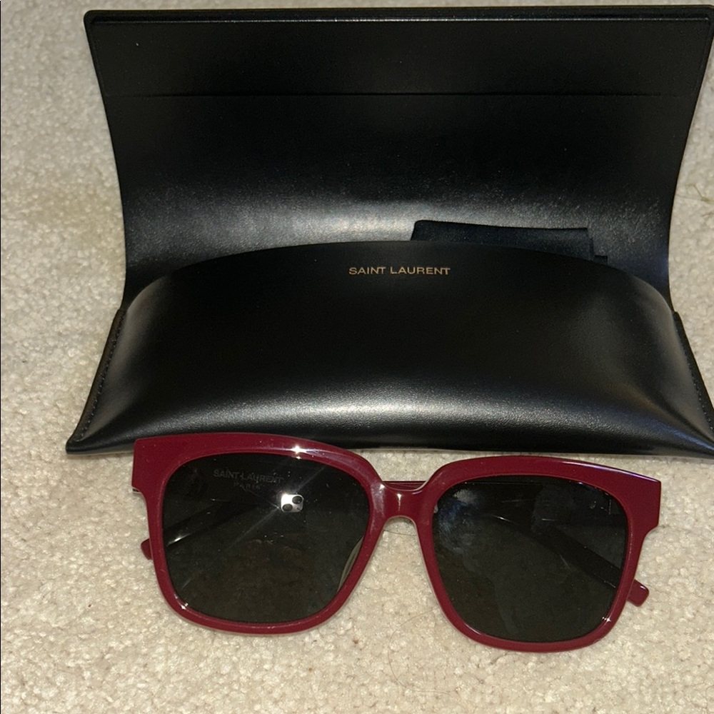 Saint Laurent Red Wayfarer Sunglasses